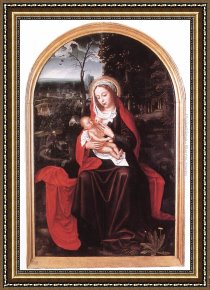Flight Framed Paintings - Rest on the Flight into Egypt by Ambrosius Benson