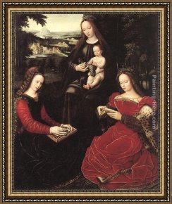Virgin And Child with Saints Framed Paintings - Virgin and Child with Saints by Ambrosius Benson