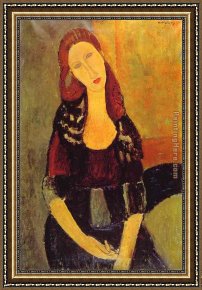 Portrait of Mrs Abney Framed Paintings - Portrait of Jeanne Hebuterne by Amedeo Modigliani