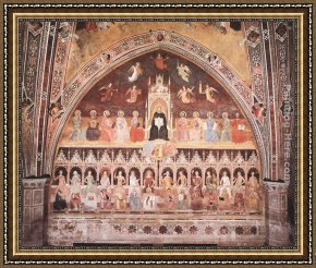 Allegory of Virtue Framed Paintings - Triumph of St. Thomas and Allegory of the Sciences by Andrea Bonaiuti da Firenze