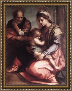 Andrea I Appiani Framed Paintings - Holy Family2 by Andrea del Sarto