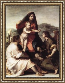 Rio Della Maddalena Framed Paintings - Madonna della Scala by Andrea del Sarto