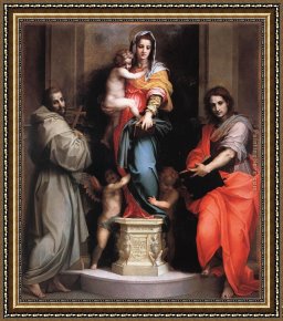 Corn Festival, (la Fiesta Del Maiz) Framed Paintings - Madonna of the Harpies by Andrea del Sarto