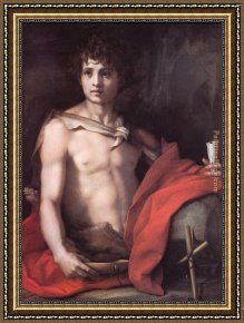 Corn Festival, (la Fiesta Del Maiz) Framed Paintings - St. John the Baptist by Andrea del Sarto