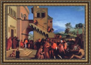 Andrea I Appiani Framed Paintings - Stories of Joseph2 by Andrea del Sarto