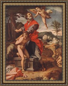 The Meeting of Abraham And Melchizedek Framed Paintings - The Sacrifice of Abraham by Andrea del Sarto