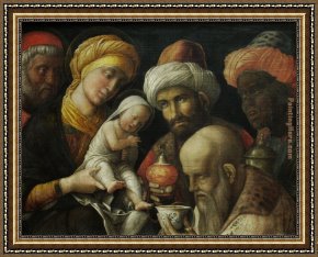 Triptych of The Adoration of The Magi Framed Paintings - Adoration of the Magi by Andrea Mantegna