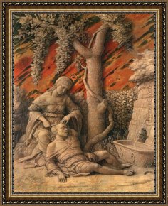 Andrea I Appiani Framed Paintings - Samson and Delilah by Andrea Mantegna