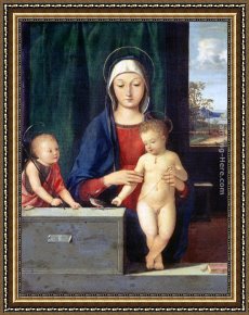 Virgin And Child Framed Paintings - Virgin and Child by Andrea Solario