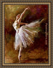 Ballet Framed Paintings - Ballerina by Andrew Atroshenko