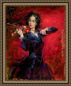 Guitar And Music Pape Framed Paintings - Music by Andrew Atroshenko