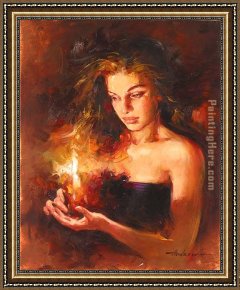 Cherokee Roses on a Light Gray Cloth Framed Paintings - Shimmering Light by Andrew Atroshenko