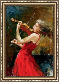 Guitar And Music Pape Framed Paintings - The Passion of Music by Andrew Atroshenko