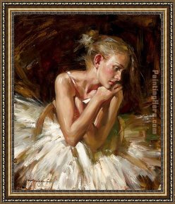 Silent Thoughts Framed Paintings - Thoughts before the Dance by Andrew Atroshenko