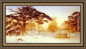 Cross in The Wilderness Framed Paintings - Untrodden Snow, The Terrace, Holland House, Three Miles From Charing Cross - Holland Park by Andrew MacCallum