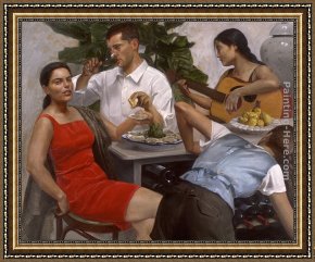 Buena Vista Bar Framed Paintings - Oyster bar by Andrew Sterrett Conklin