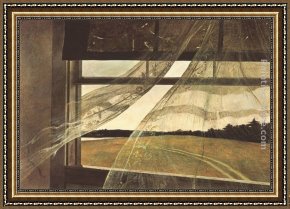 Dancing in The Wind Framed Paintings - Wind from the Sea by Andrew Wyeth