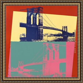 Bridge Framed Paintings - Brooklyn Bridge by Andy Warhol