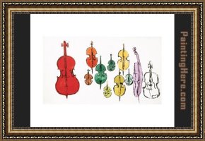 Instruments Framed Paintings - Eleven String Instruments by Andy Warhol