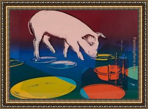 Corn Festival, (la Fiesta Del Maiz) Framed Paintings - Fiesta Pig by Andy Warhol