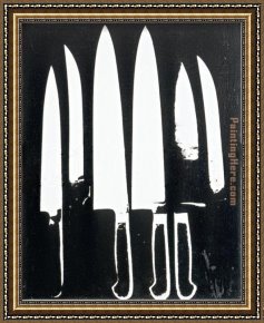 The White Horse Framed Paintings - Knives black and white by Andy Warhol