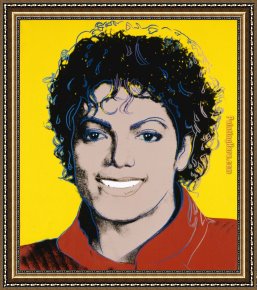 Michael Jackson Moonwalk Framed Paintings - Michael Jackson by Andy Warhol