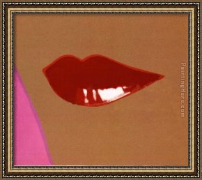 Her Favorite Book Framed Paintings - Page from Lips Book by Andy Warhol