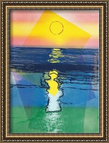 Golden Sunset Framed Paintings - Sunset by Andy Warhol