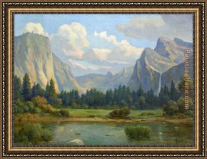 Valley Framed Paintings - YOSEMITE VALLEY by Angel Espoy