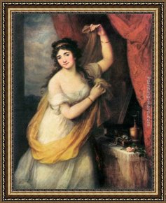 Portrait of a Woman Framed Paintings - Portrait of a Woman by Angelica Kauffmann