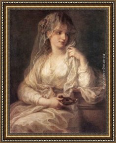 Portrait of a Woman Framed Paintings - Portrait of a Woman Dressed as Vestal Virgin by Angelica Kauffmann