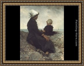 The Seashore Framed Paintings - At the Seashore by Anna Bilinska Bohdanowicz