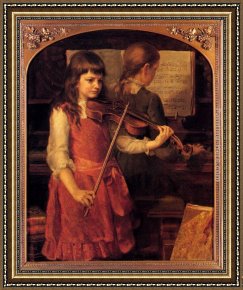 A Duet Framed Paintings - A Duet by Anna Lea Merritt