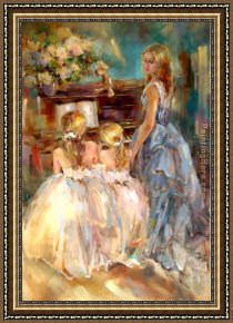 A Little Prince Likely in Time to Bless a Royal Throne Framed Paintings - A Time to Remember by Anna Razumovskaya