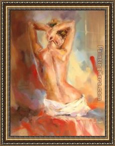 Anna at The Bar Framed Paintings - Anna Power Of Beauty by Anna Razumovskaya