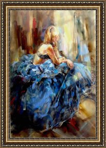Anna at The Bar Framed Paintings - Dancing With a Violin 3 by Anna Razumovskaya