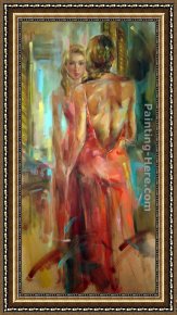 A Moment of Comfort Framed Paintings - One Moment,Please by Anna Razumovskaya