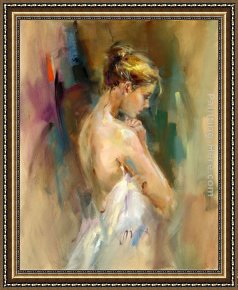 Anna at The Bar Framed Paintings - Silent Prayer by Anna Razumovskaya
