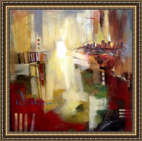 Anna at The Bar Framed Paintings - Sounds of City 1 by Anna Razumovskaya