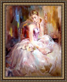 Anna at The Bar Framed Paintings - The Earring by Anna Razumovskaya