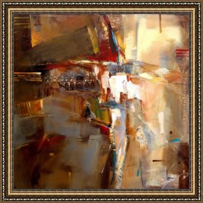 Anna at The Bar Framed Paintings - Venice by Anna Razumovskaya