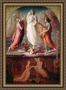 Janmot Framed Paintings - L'assomption de la Vierge by Anne-Francois-Louis Janmot
