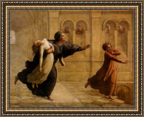 Le Poeme De L'ame - Le Vol De L'ame Framed Paintings - Le Poeme de l'ame - Cauchemar by Anne-Francois-Louis Janmot