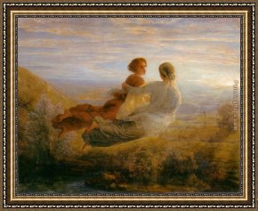 Le Poeme De L'ame - Le Vol De L'ame Framed Paintings - Le Poeme de l'ame - Le Vol de l'ame by Anne-Francois-Louis Janmot