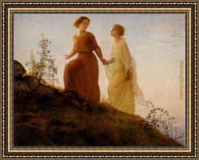Eze-sur-mer Framed Paintings - Le Poeme de l'ame - Sur la montagne by Anne-Francois-Louis Janmot