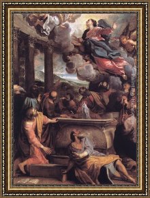 Assumption of The Virgin, Detail of The Apostles Framed Paintings - Assumption of the Virgin by Annibale Carracci