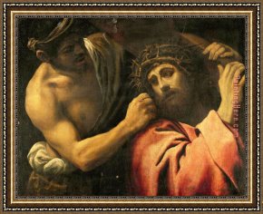 Annibale Carracci Framed Paintings - Christ Carrying The Cross (detail) by Annibale Carracci