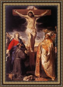 Crucifixion Framed Paintings - Crucifixion by Annibale Carracci