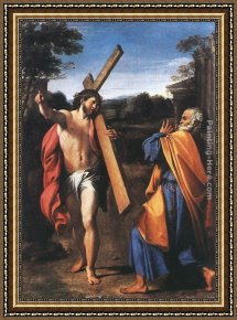 Annibale Carracci Framed Paintings - Domine quo vadis by Annibale Carracci