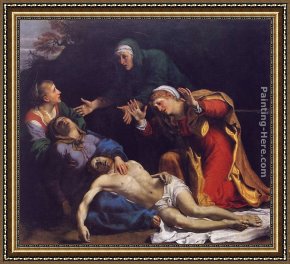 Annibale Carracci Framed Paintings - Lamentation of Christ by Annibale Carracci